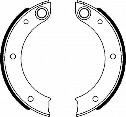 Stabdžių trinkelių komplektas, stovėjimo stabdis HELLA 8DA 355 050-151