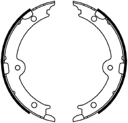 Stabdžių trinkelių komplektas, stovėjimo stabdis HELLA 8DA 355 050-191