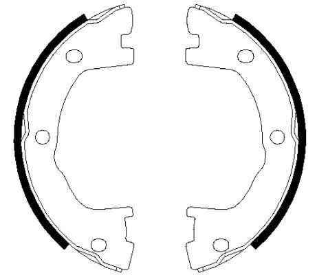Stabdžių trinkelių komplektas, stovėjimo stabdis HELLA 8DA 355 050-501