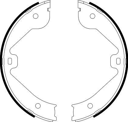 Stabdžių trinkelių komplektas, stovėjimo stabdis HELLA 8DA 355 050-601