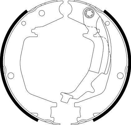 Stabdžių trinkelių komplektas, stovėjimo stabdis HELLA 8DA 355 050-731