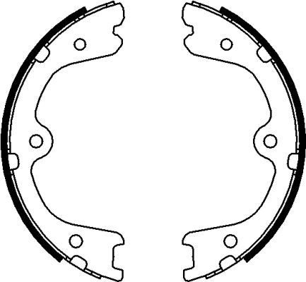 Stabdžių trinkelių komplektas, stovėjimo stabdis HELLA 8DA 355 050-861