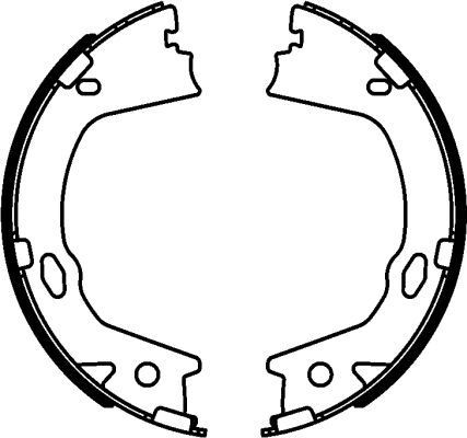 Stabdžių trinkelių komplektas, stovėjimo stabdis HELLA 8DA 355 051-081