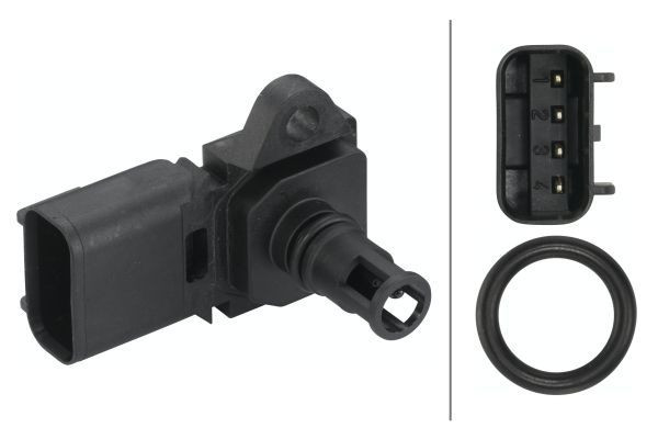 Jutiklis, įsiurbimo kolektoriaus slėgis HELLA 6PP 009 400-491