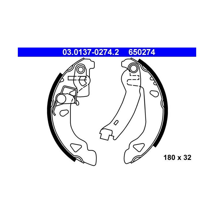 Stabdžių trinkelių komplektas ATE 03.0137-0274.2