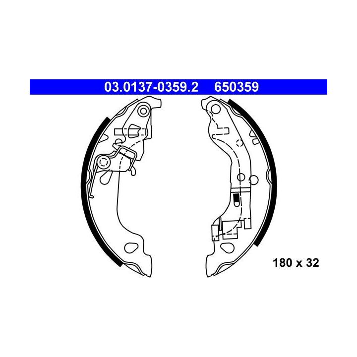 Stabdžių trinkelių komplektas ATE 03.0137-0359.2