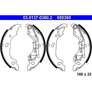 Stabdžių trinkelių komplektas ATE 03.0137-0360.2