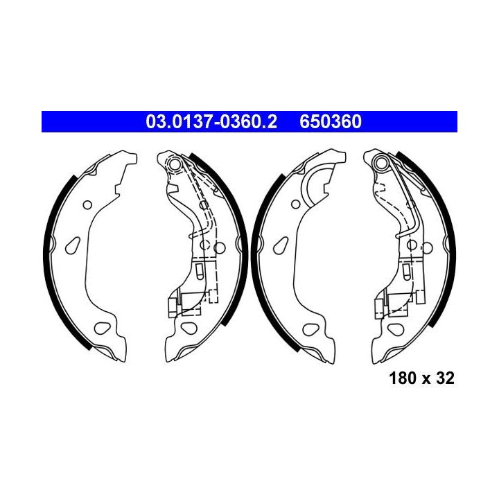 Stabdžių trinkelių komplektas ATE 03.0137-0360.2