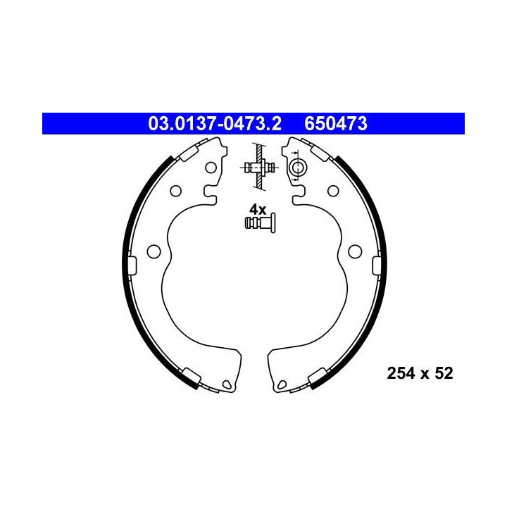 Stabdžių trinkelių komplektas ATE 03.0137-0473.2