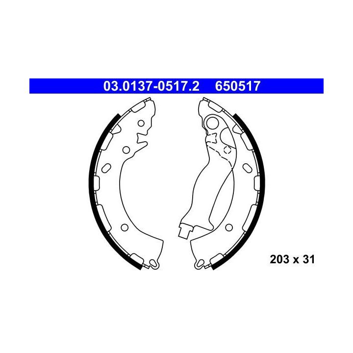 Stabdžių trinkelių komplektas ATE 03.0137-0517.2