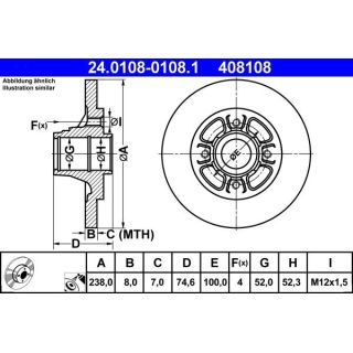 Stabdžių diskas ATE 24.0108-0108.1