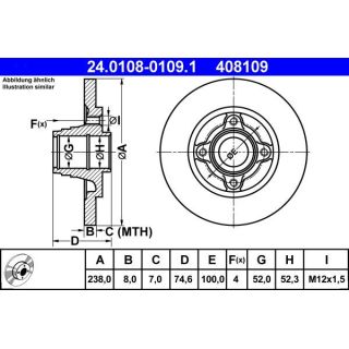 Stabdžių diskas ATE 24.0108-0109.1