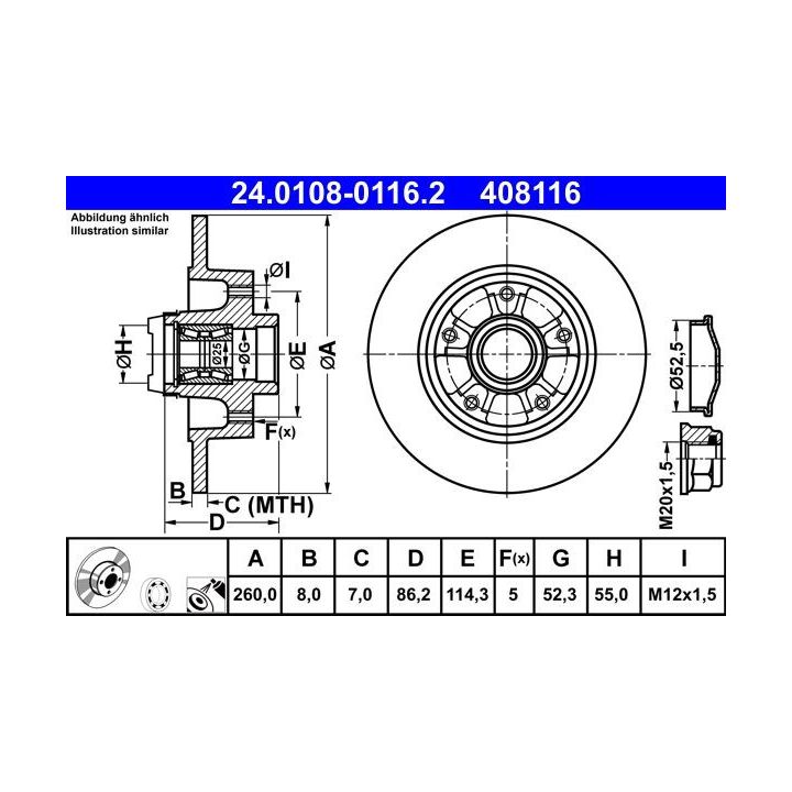 Stabdžių diskas ATE 24.0108-0116.2