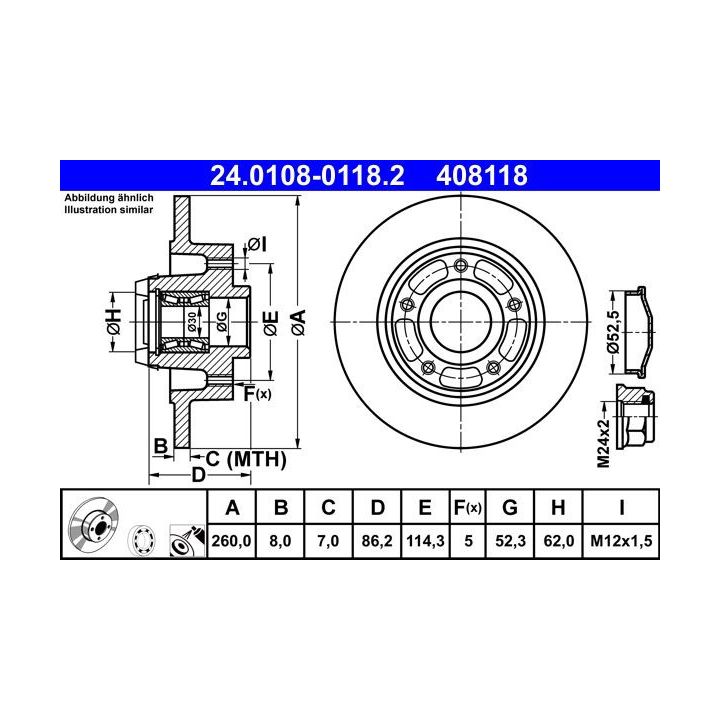 Stabdžių diskas ATE 24.0108-0118.2