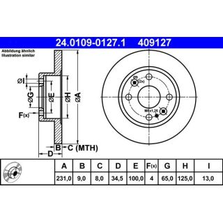 Stabdžių diskas ATE 24.0109-0127.1
