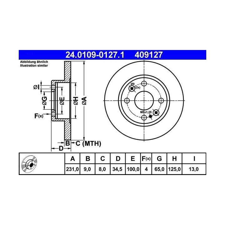 Stabdžių diskas ATE 24.0109-0127.1