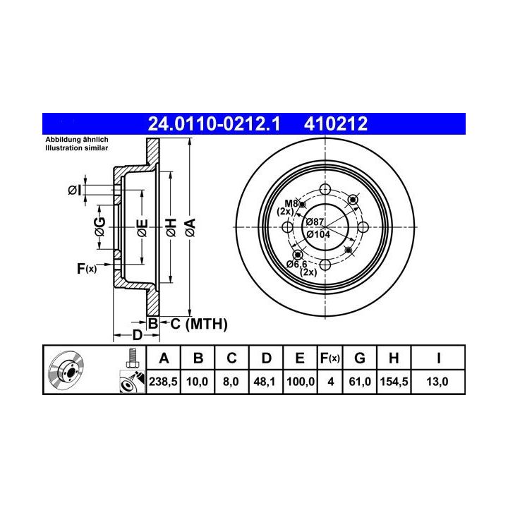 Stabdžių diskas ATE 24.0110-0212.1