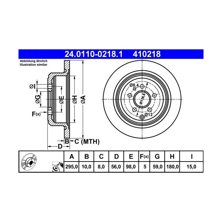 Stabdžių diskas ATE 24.0110-0218.1