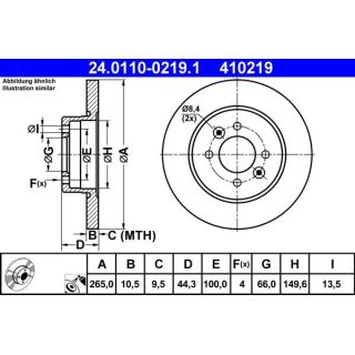 Stabdžių diskas ATE 24.0110-0219.1