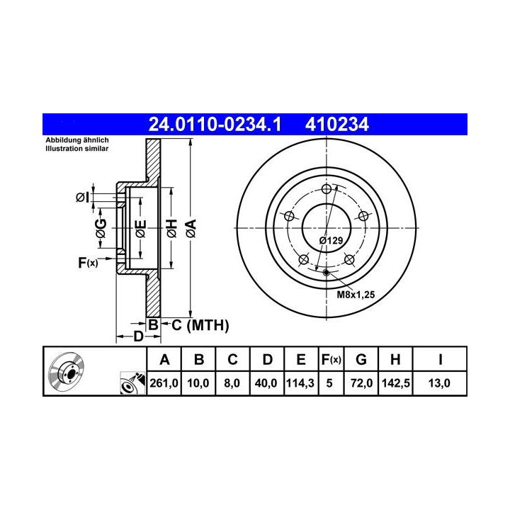 Stabdžių diskas ATE 24.0110-0234.1