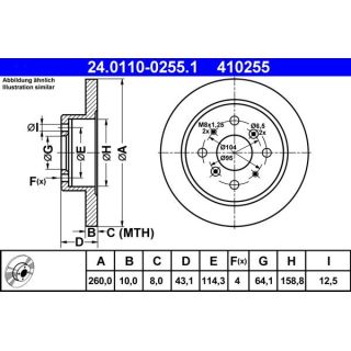 Stabdžių diskas ATE 24.0110-0255.1