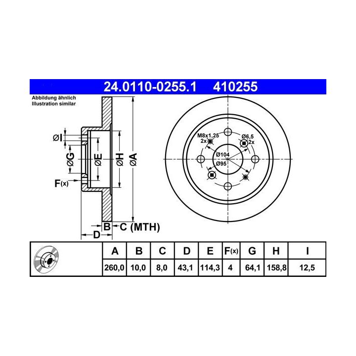 Stabdžių diskas ATE 24.0110-0255.1