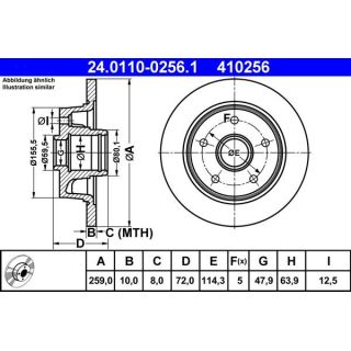 Stabdžių diskas ATE 24.0110-0256.1