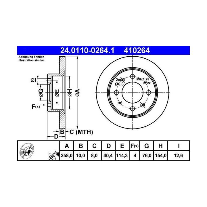 Stabdžių diskas ATE 24.0110-0264.1