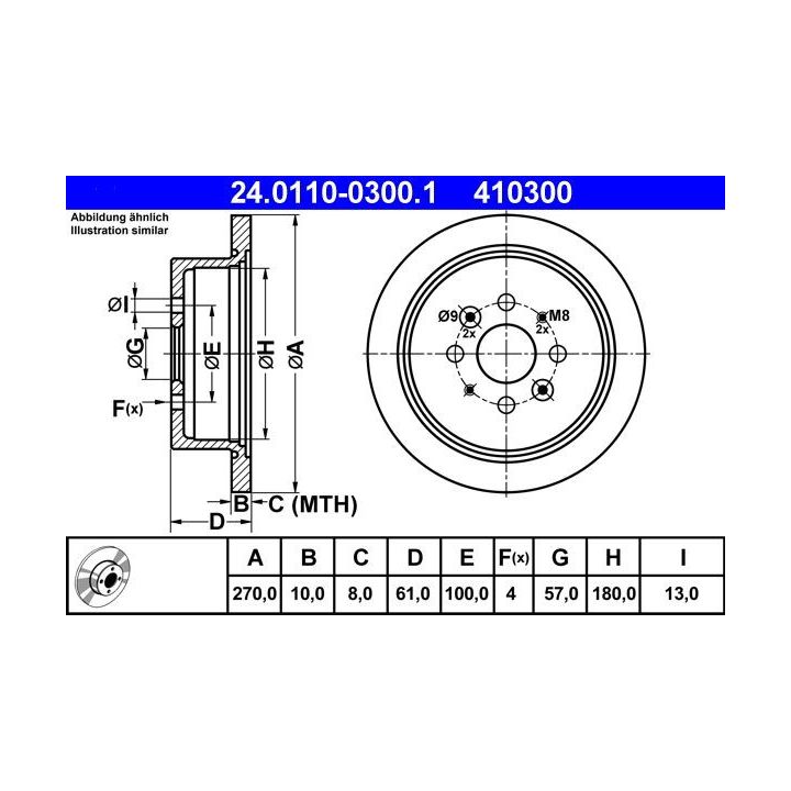 Stabdžių diskas ATE 24.0110-0300.1