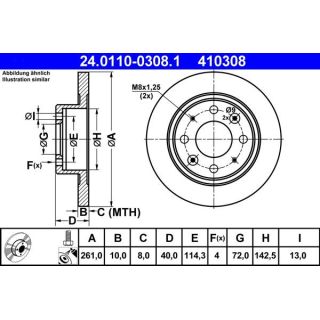 Stabdžių diskas ATE 24.0110-0308.1