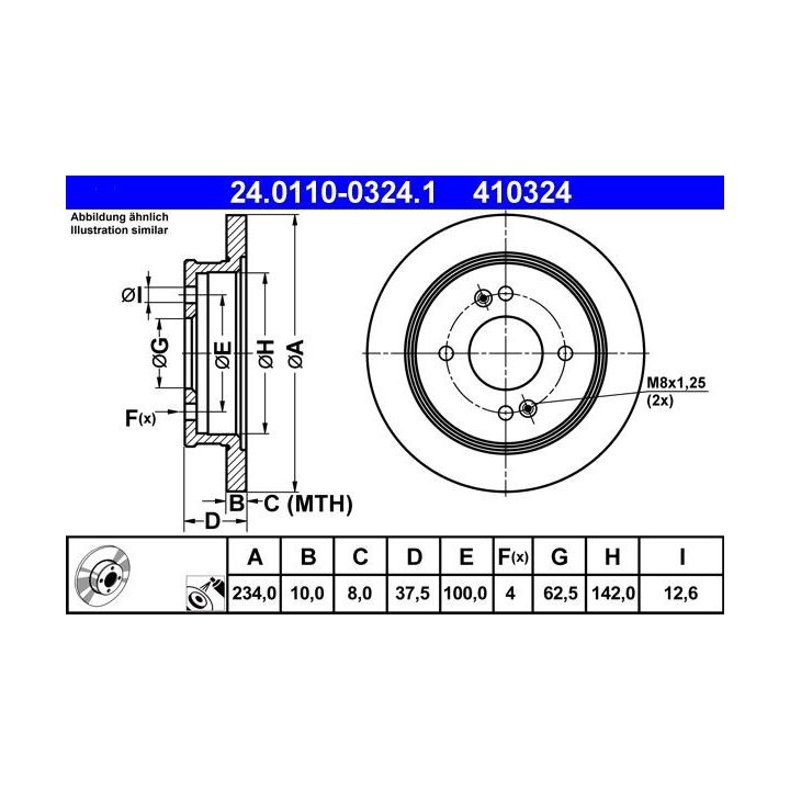 Stabdžių diskas ATE 24.0110-0324.1