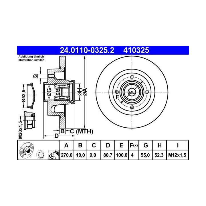Stabdžių diskas ATE 24.0110-0325.2