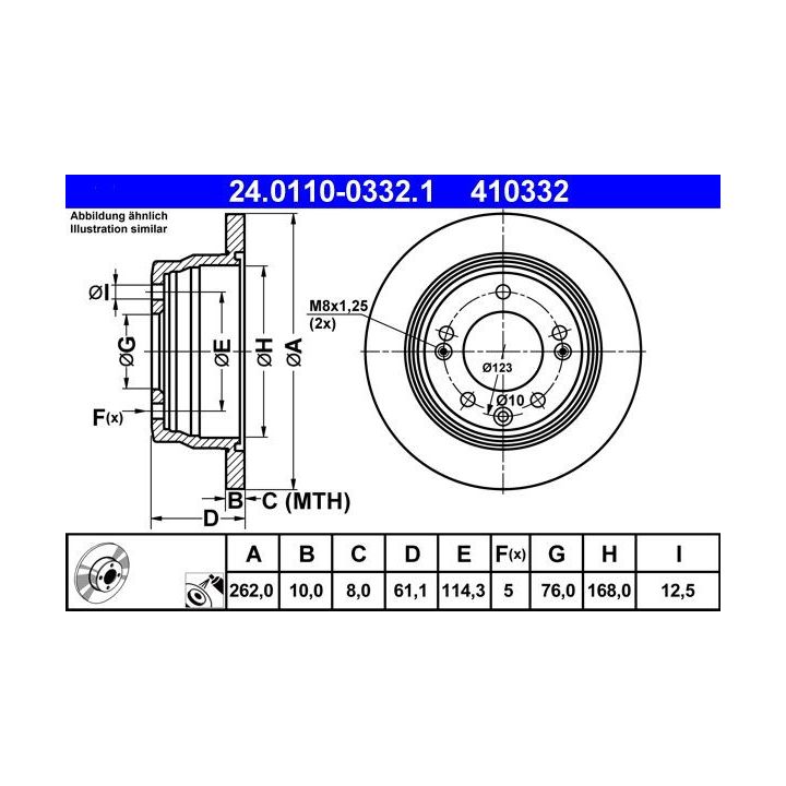 Stabdžių diskas ATE 24.0110-0332.1