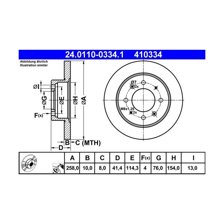 Stabdžių diskas ATE 24.0110-0334.1