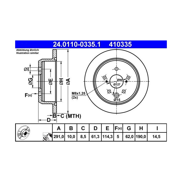 Stabdžių diskas ATE 24.0110-0335.1