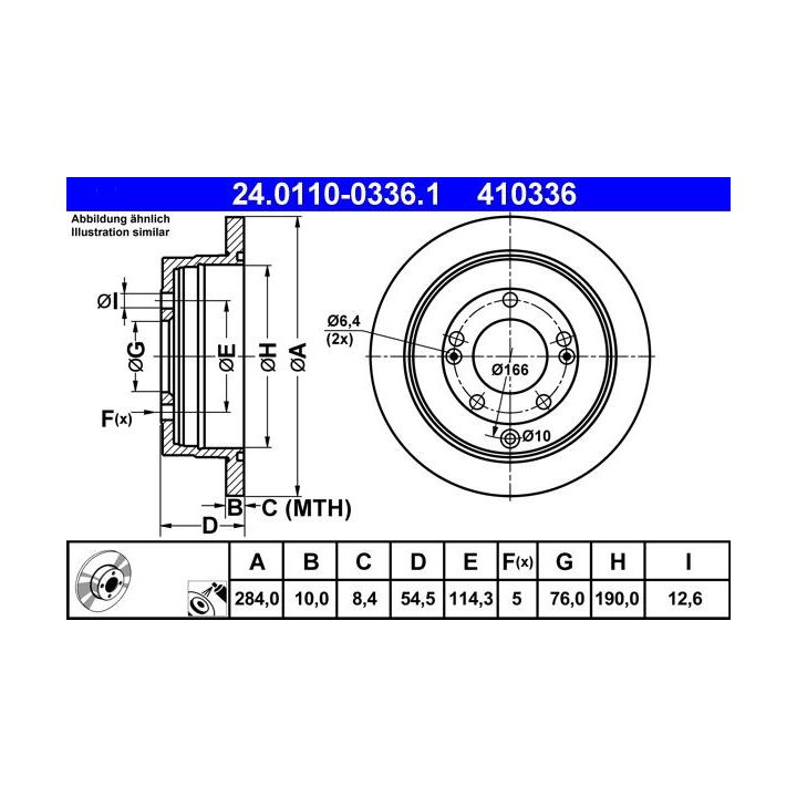 Stabdžių diskas ATE 24.0110-0336.1