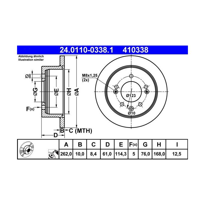 Stabdžių diskas ATE 24.0110-0338.1