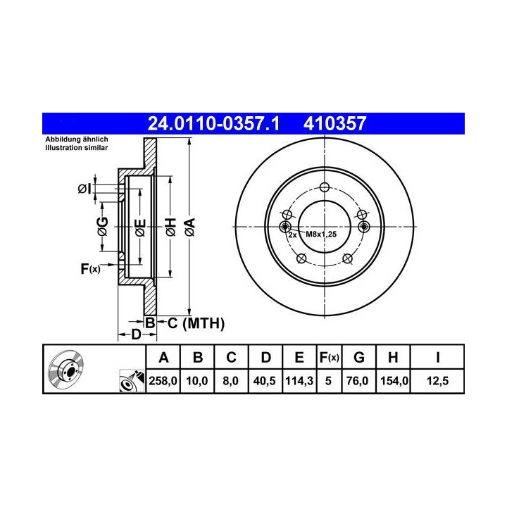 Stabdžių diskas ATE 24.0110-0357.1