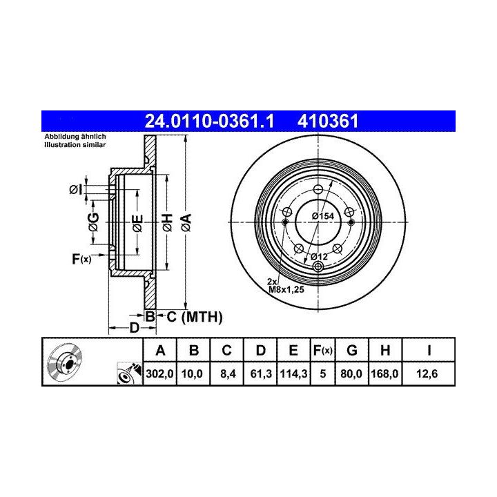 Stabdžių diskas ATE 24.0110-0361.1