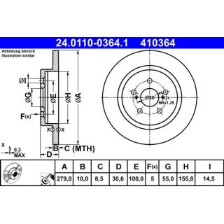 Stabdžių diskas ATE 24.0110-0364.1