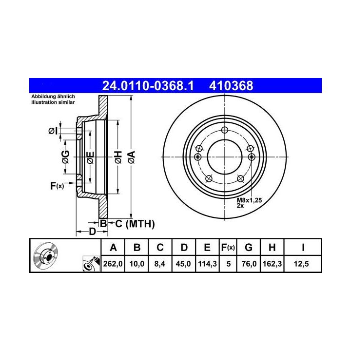 Stabdžių diskas ATE 24.0110-0368.1