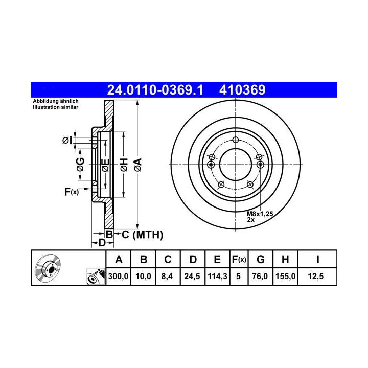 Stabdžių diskas ATE 24.0110-0369.1