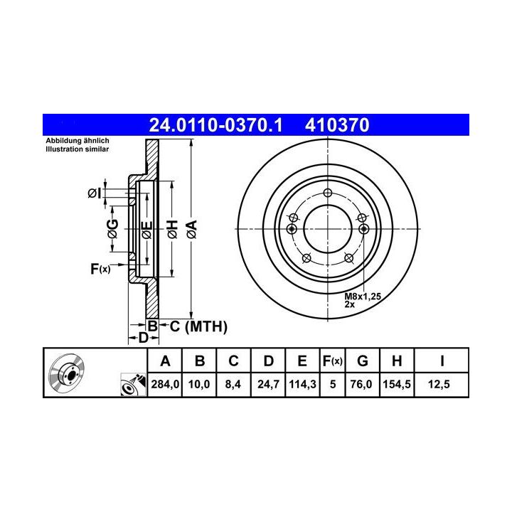 Stabdžių diskas ATE 24.0110-0370.1