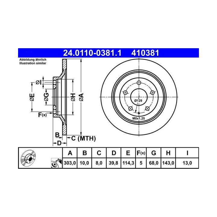 Stabdžių diskas ATE 24.0110-0381.1