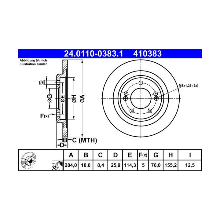 Stabdžių diskas ATE 24.0110-0383.1