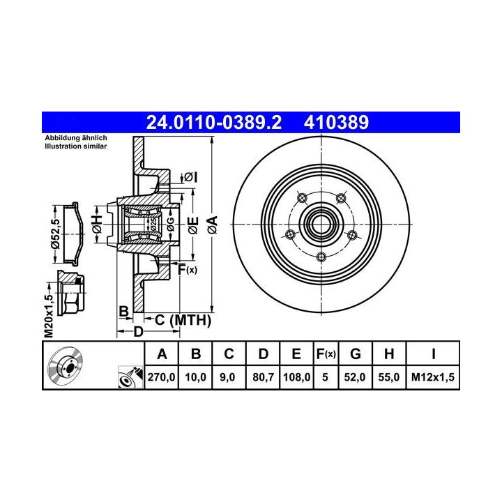 Stabdžių diskas ATE 24.0110-0389.2