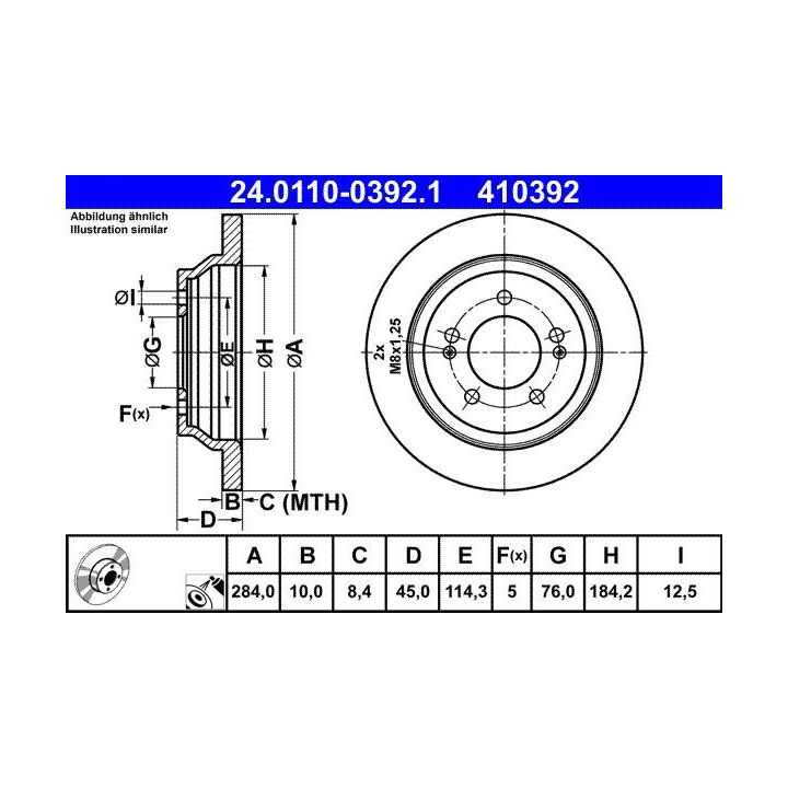 Stabdžių diskas ATE 24.0110-0392.1
