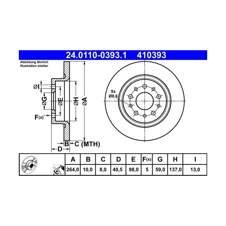 Stabdžių diskas ATE 24.0110-0393.1