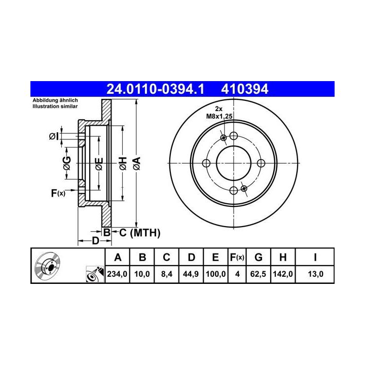Stabdžių diskas ATE 24.0110-0394.1