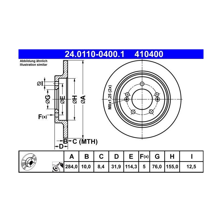 Stabdžių diskas ATE 24.0110-0400.1
